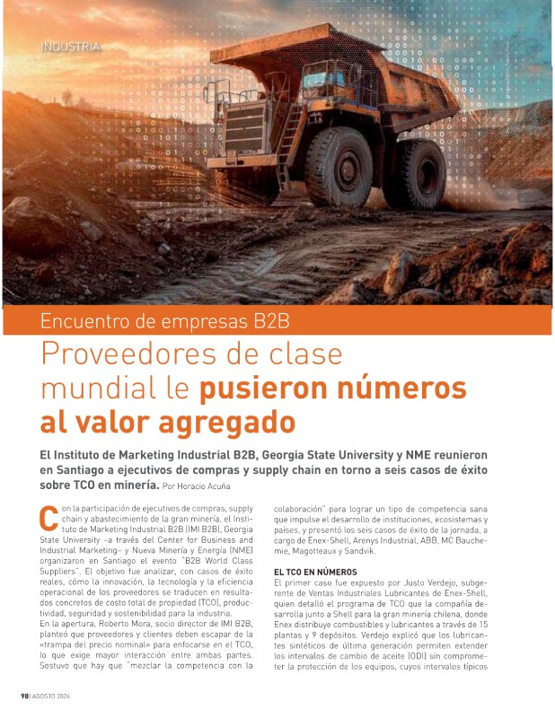 Encuentro de empresas B2B: Proveedores de clase mundial le pusieron números al valor agregado