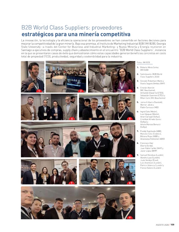 B2B World Class Suppliers: proveedores estratégicos para una minería competitiva